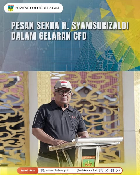 Pesan Sekda H. Syamsurizaldi Dalam Gelaran CFD