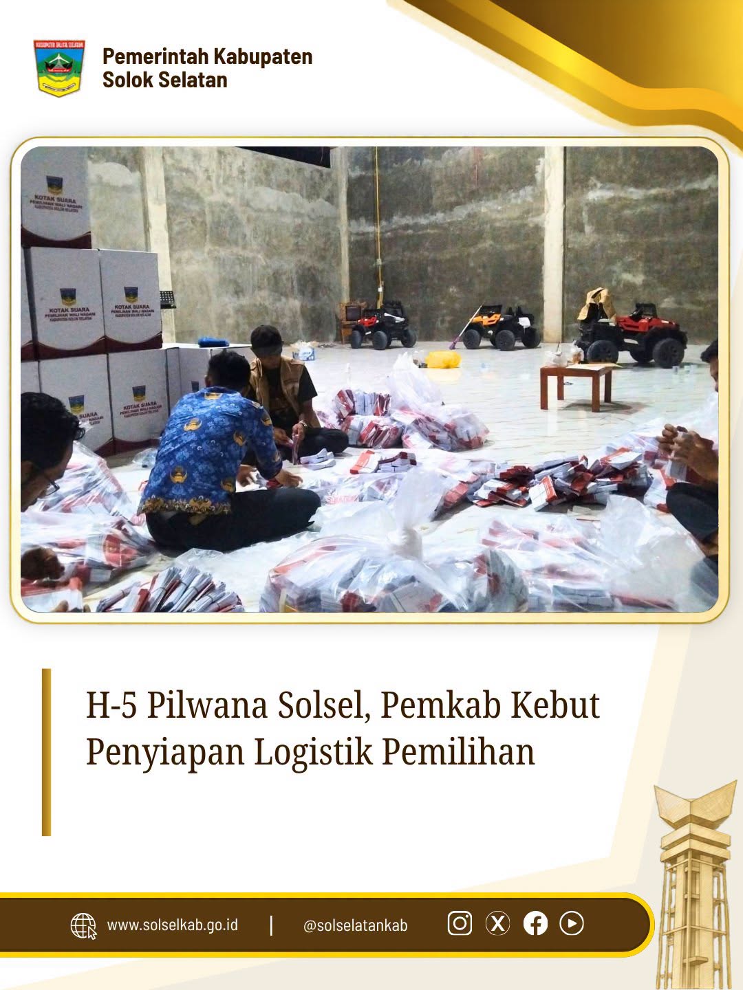 Monitoring dan Penyiapan Distribusi Logistik Pemilihan Wali Nagari (Pilwana)